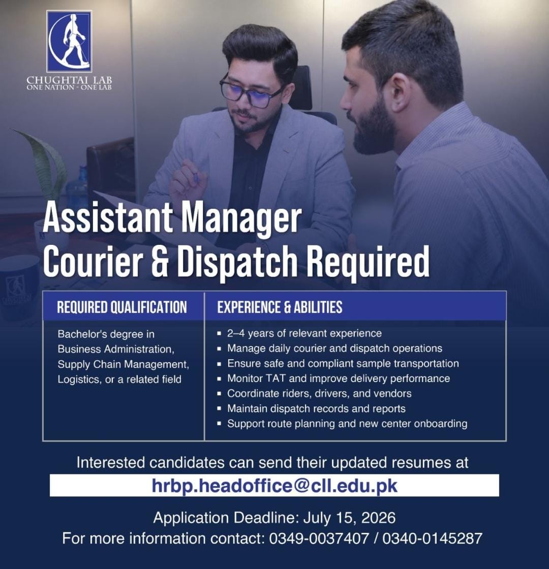Assistant Manager Courier & Dispatch